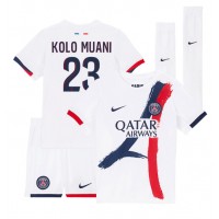 Paris Saint-Germain Randal Kolo Muani #23 Fotballklær Bortedraktsett Barn 2024-25 Kortermet (+ korte bukser)